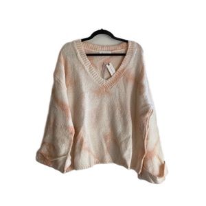 Anthropologie NWT oversized tie dye v-neck sweater